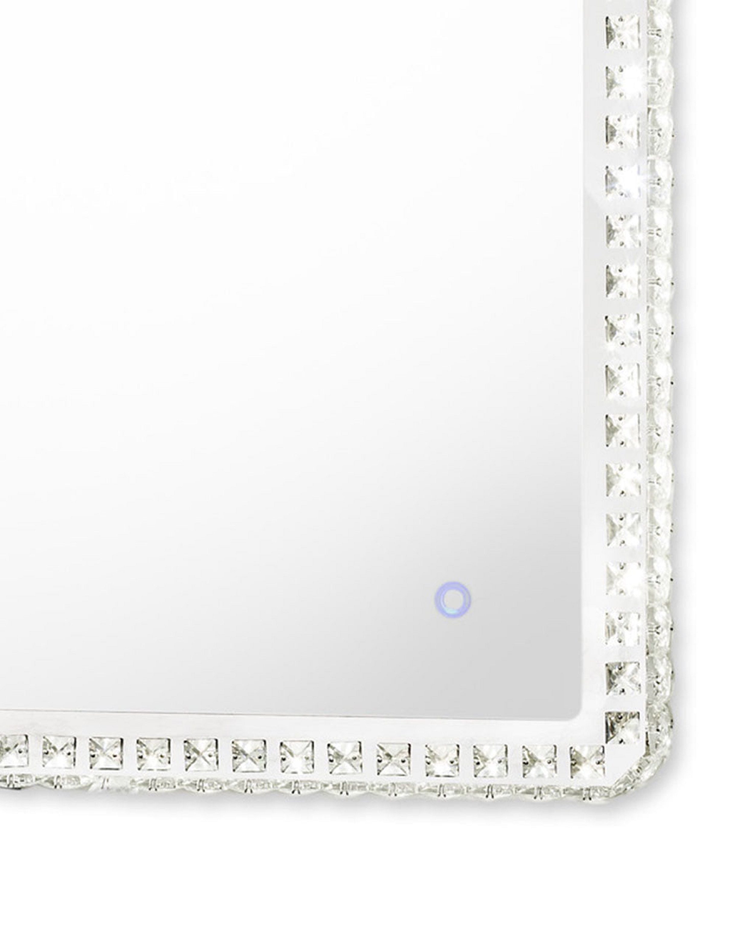 Marilyn Rectangular LED Wall Mirror in Chrome with Soft Glow