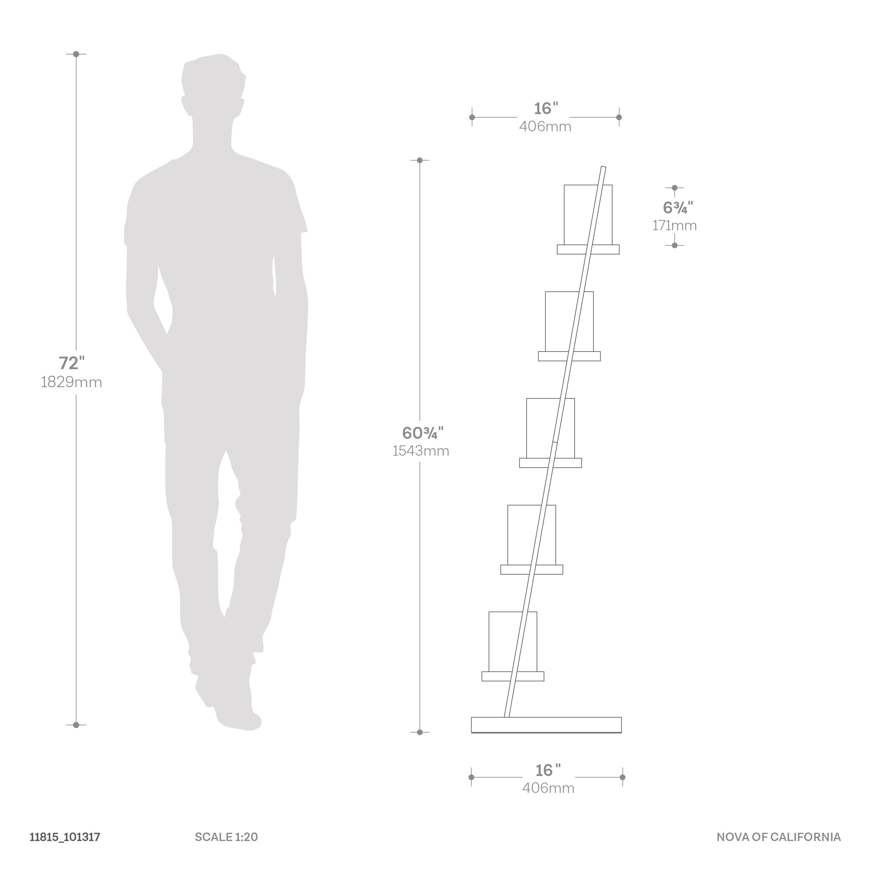 Escalier Floor Lamp in Espresso with Warm Glow