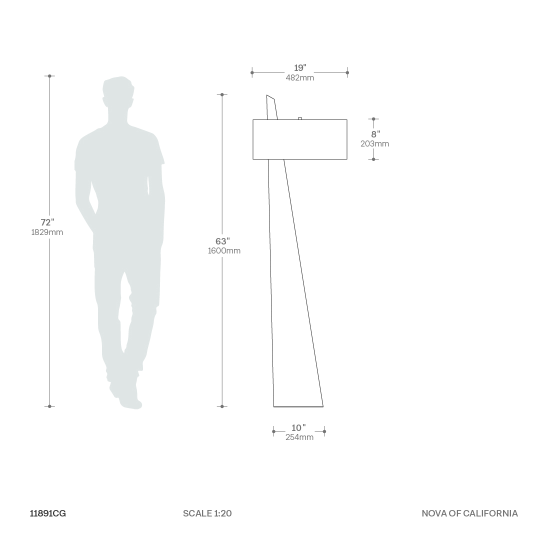 Obelisk Floor Lamp - Dark Walnut