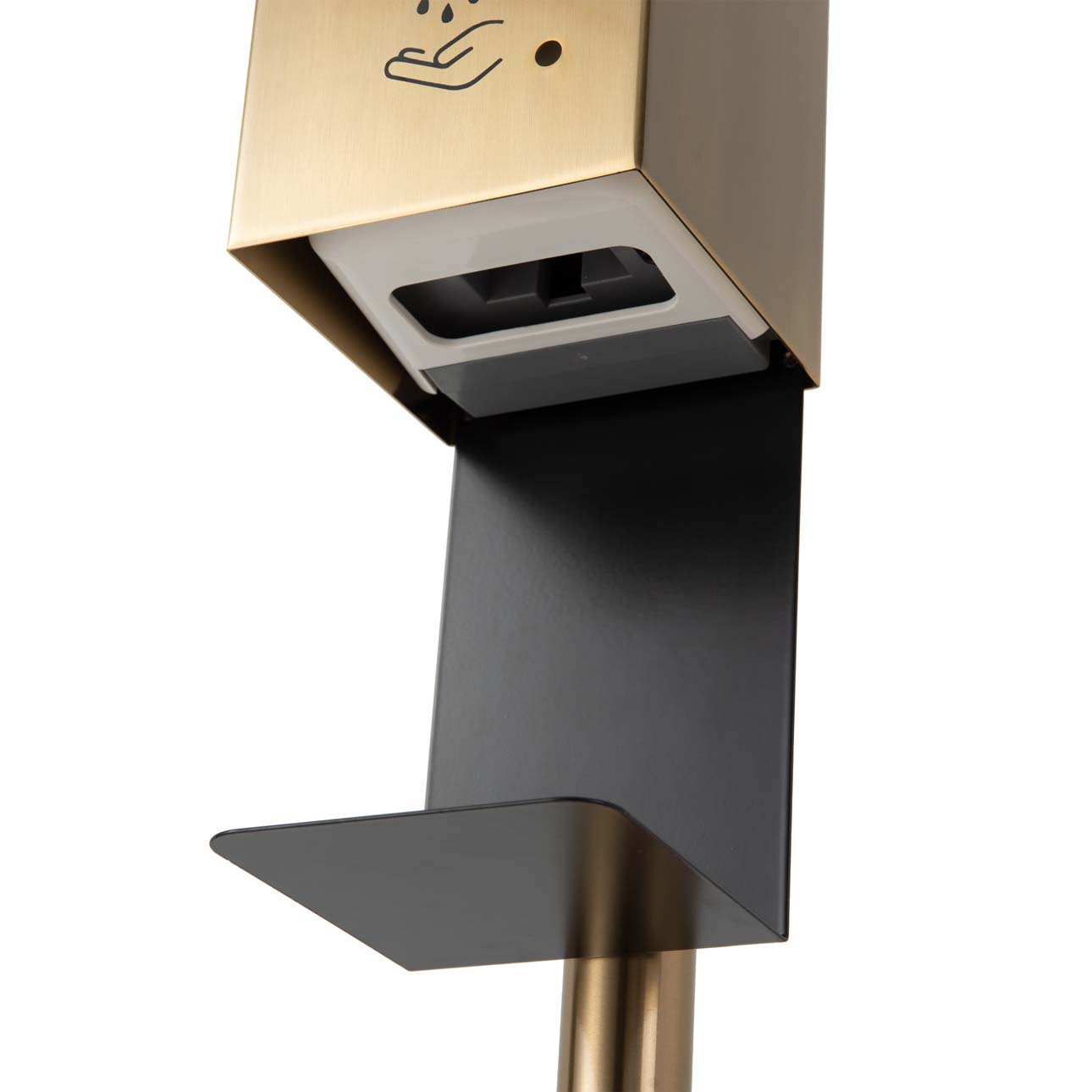 Luxe Floor Standing Touchless Hand Sanitizer Dispenser - Brushed Brass