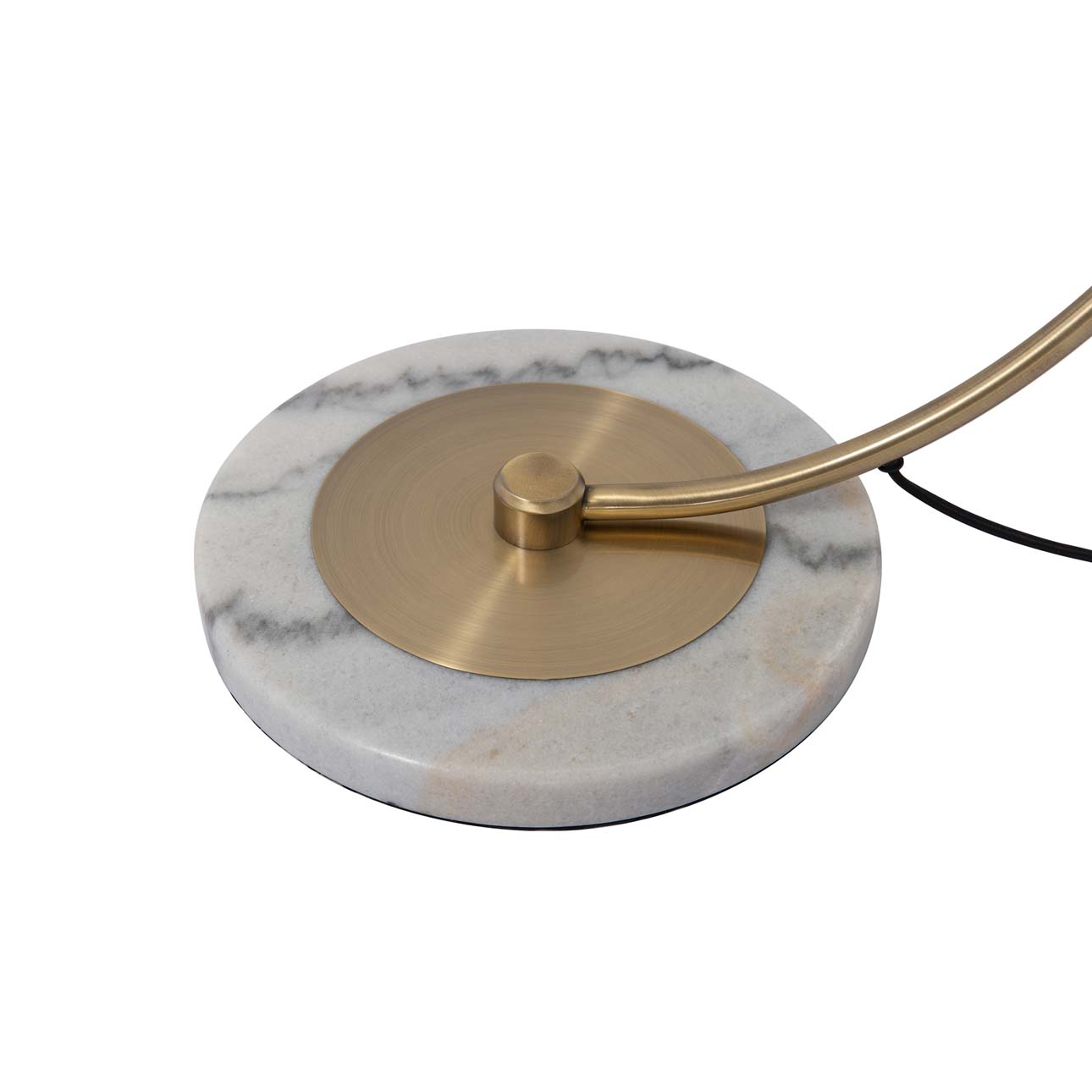 Luna Bella Chairside Arc Floor Lamp - Brass/Matte White/Gold Leaf