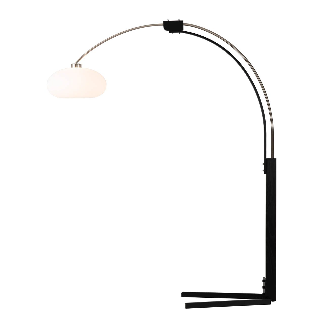 Morelli Arc Floor Lamp in Satin Nickel and Black