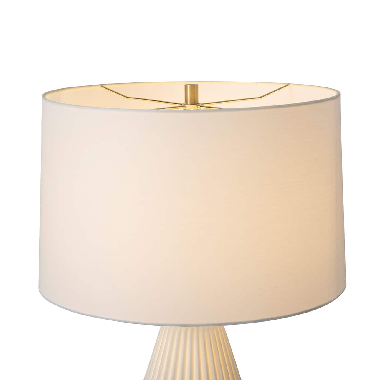 Concord Table Lamp - Translucent Bone Porcelain, Weathered Brass, Linen Shade