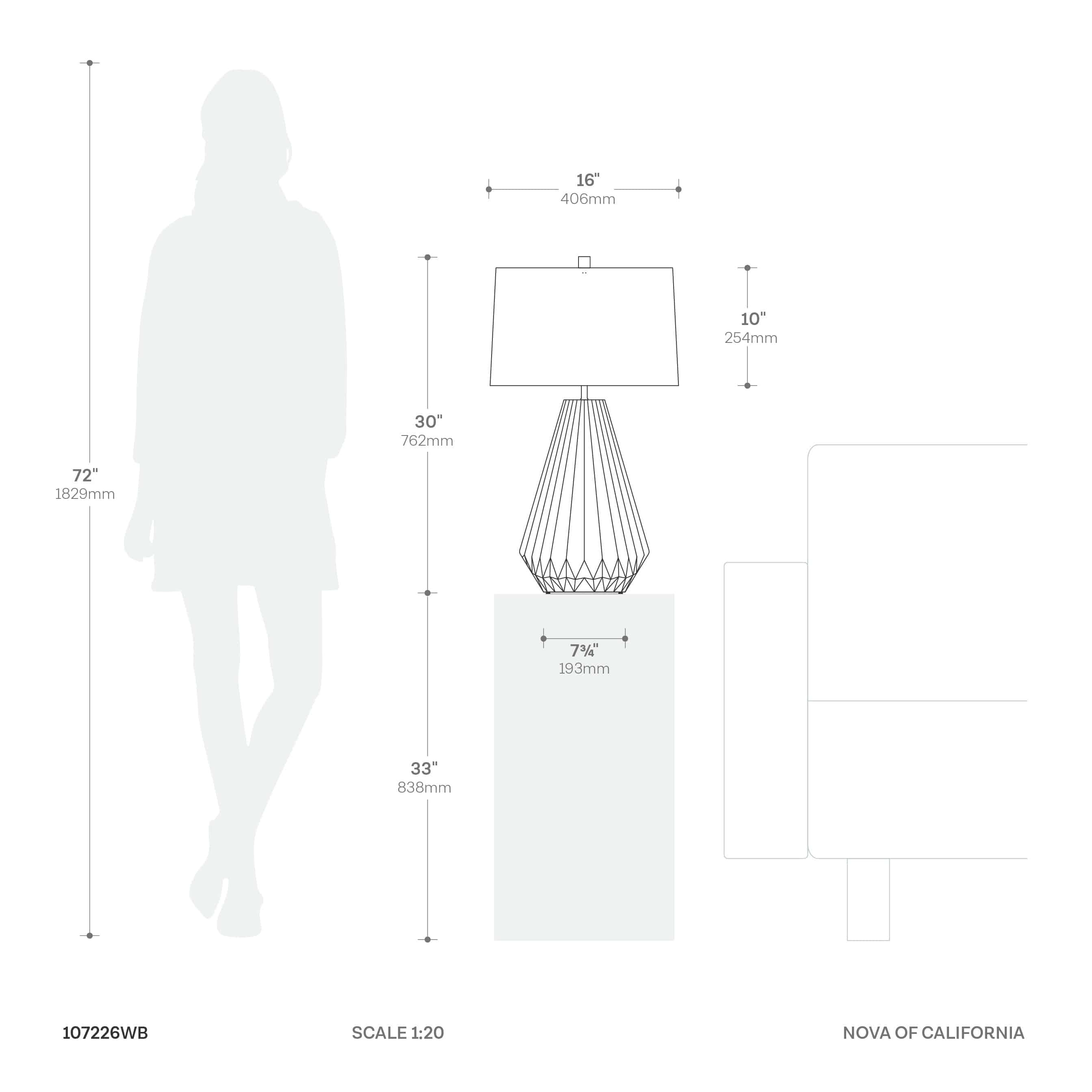 Concord Table Lamp - Translucent Bone Porcelain, Weathered Brass, Linen Shade