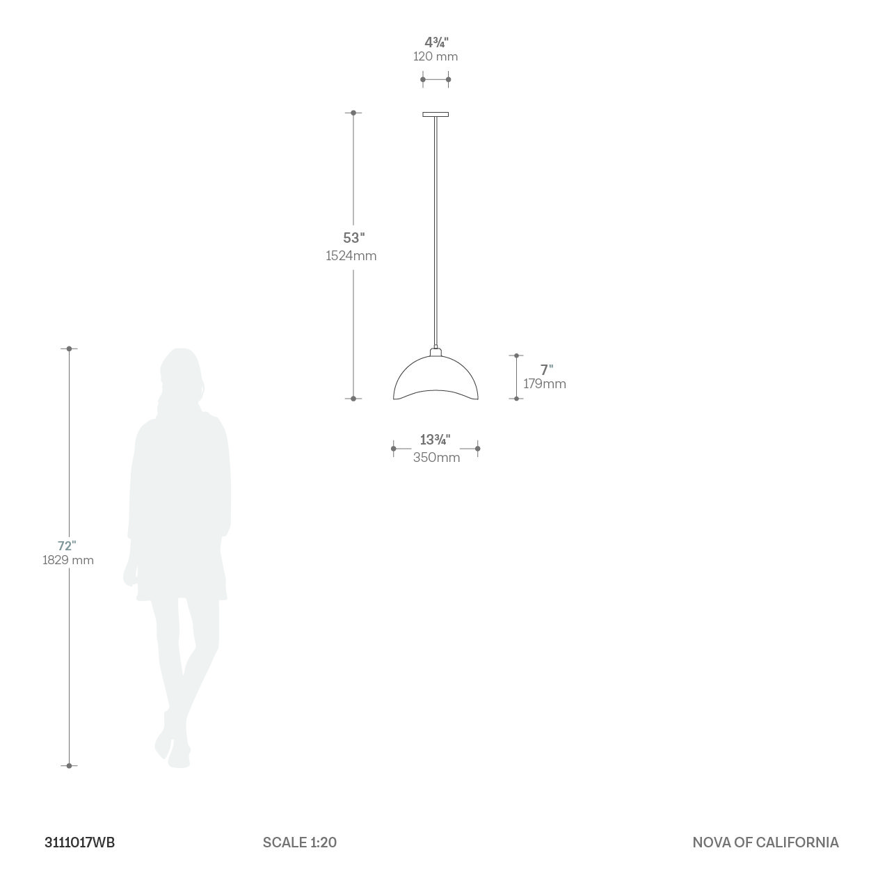 Luna Bella Pendant Light - Large 14" Diameter