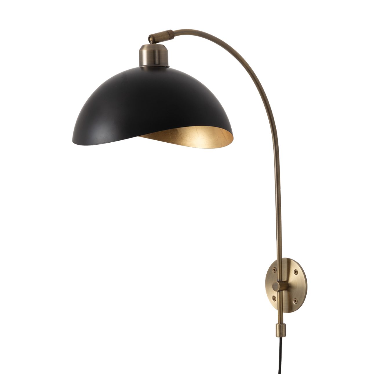 Luna Bella Wall Sconce in Weathered Brass and Matte Black