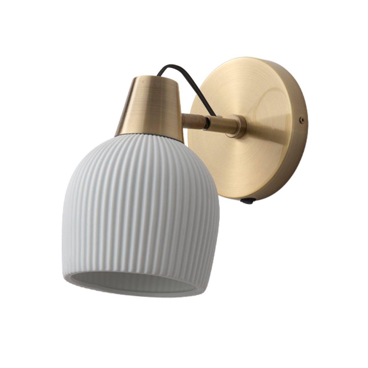Petaluma Bone Porcelain Wall Sconce - Brass