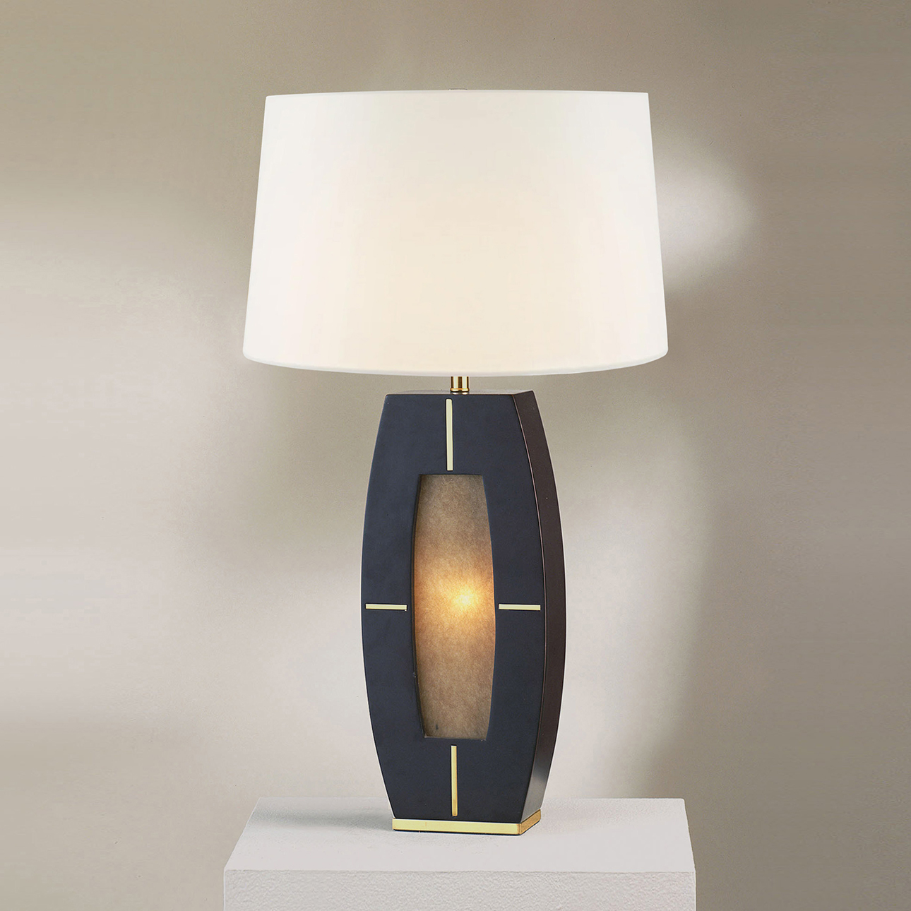Nova of California Delacey Table Lamp - Mid-Century Modern Design, Black Finish