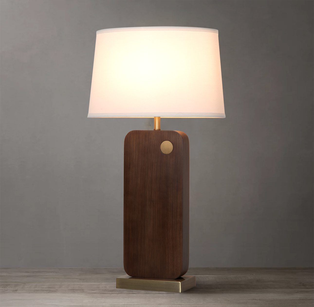 Laurel Table Lamp in Dark Walnut with Warm Glow