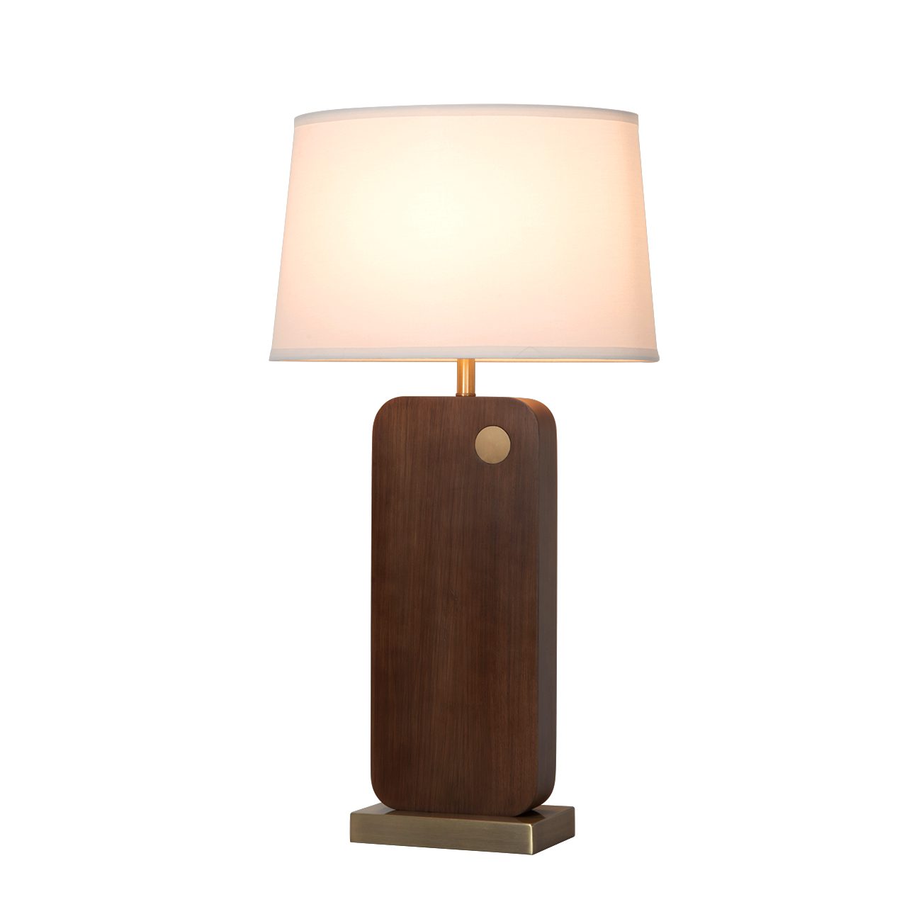 Laurel Table Lamp in Dark Walnut with Warm Glow
