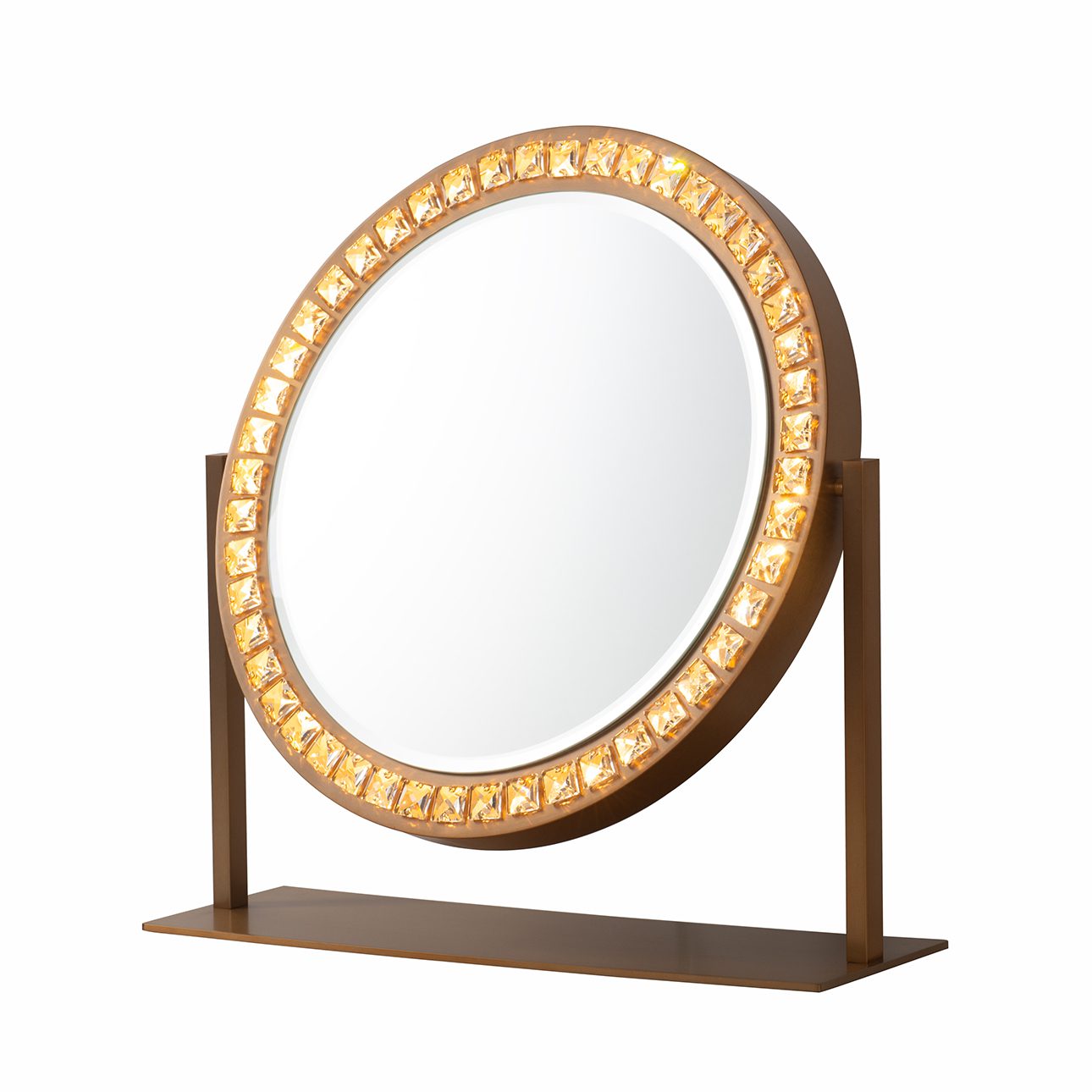 Marilyn Brass Vanity Mirror with Warm Weathered Finish