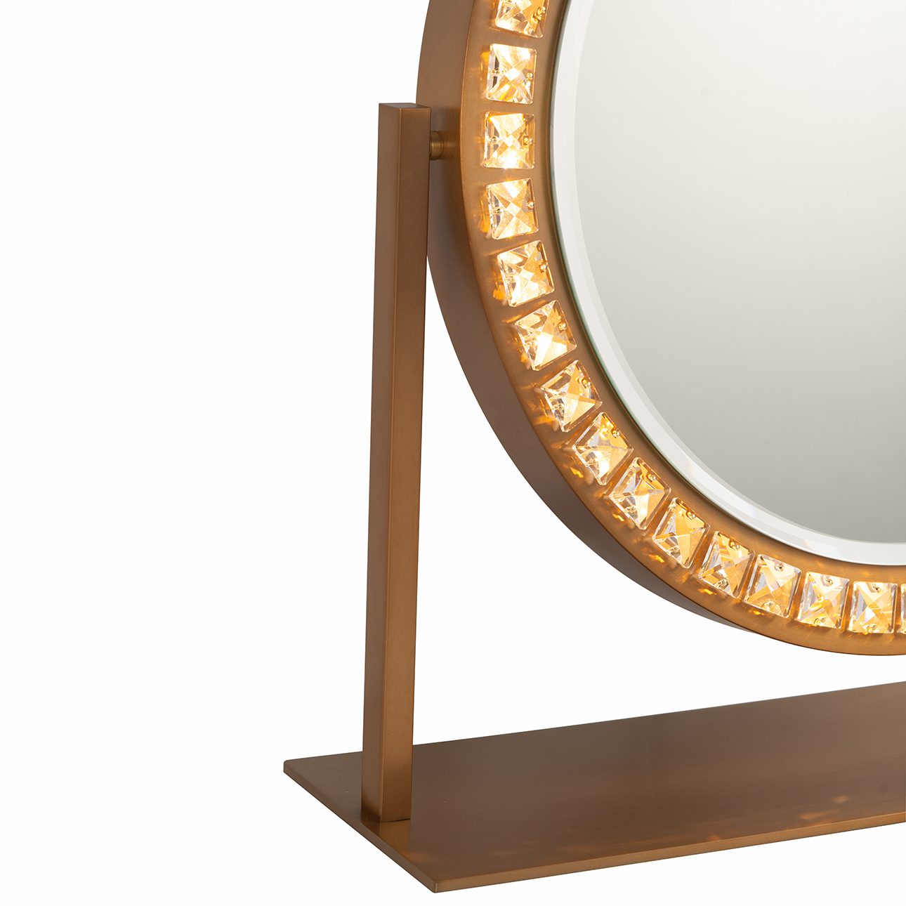 Marilyn Brass Vanity Mirror with Warm Weathered Finish