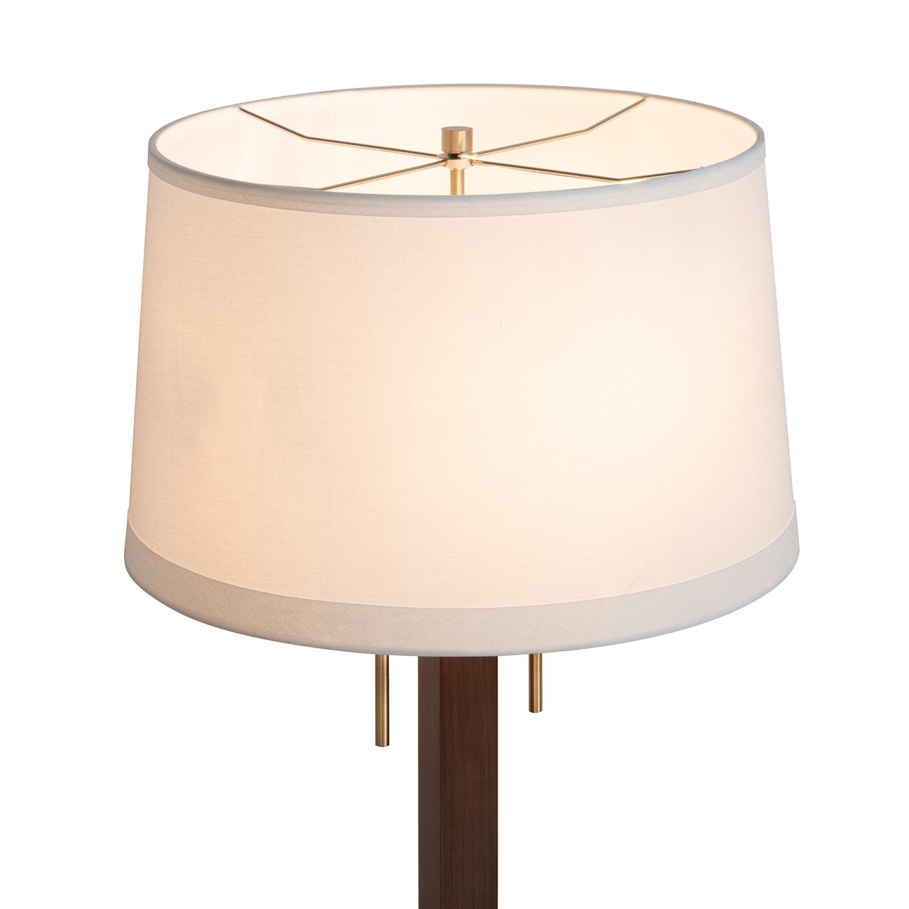 Swiss Cross Table Lamp in Walnut and Brass with Warm Glow