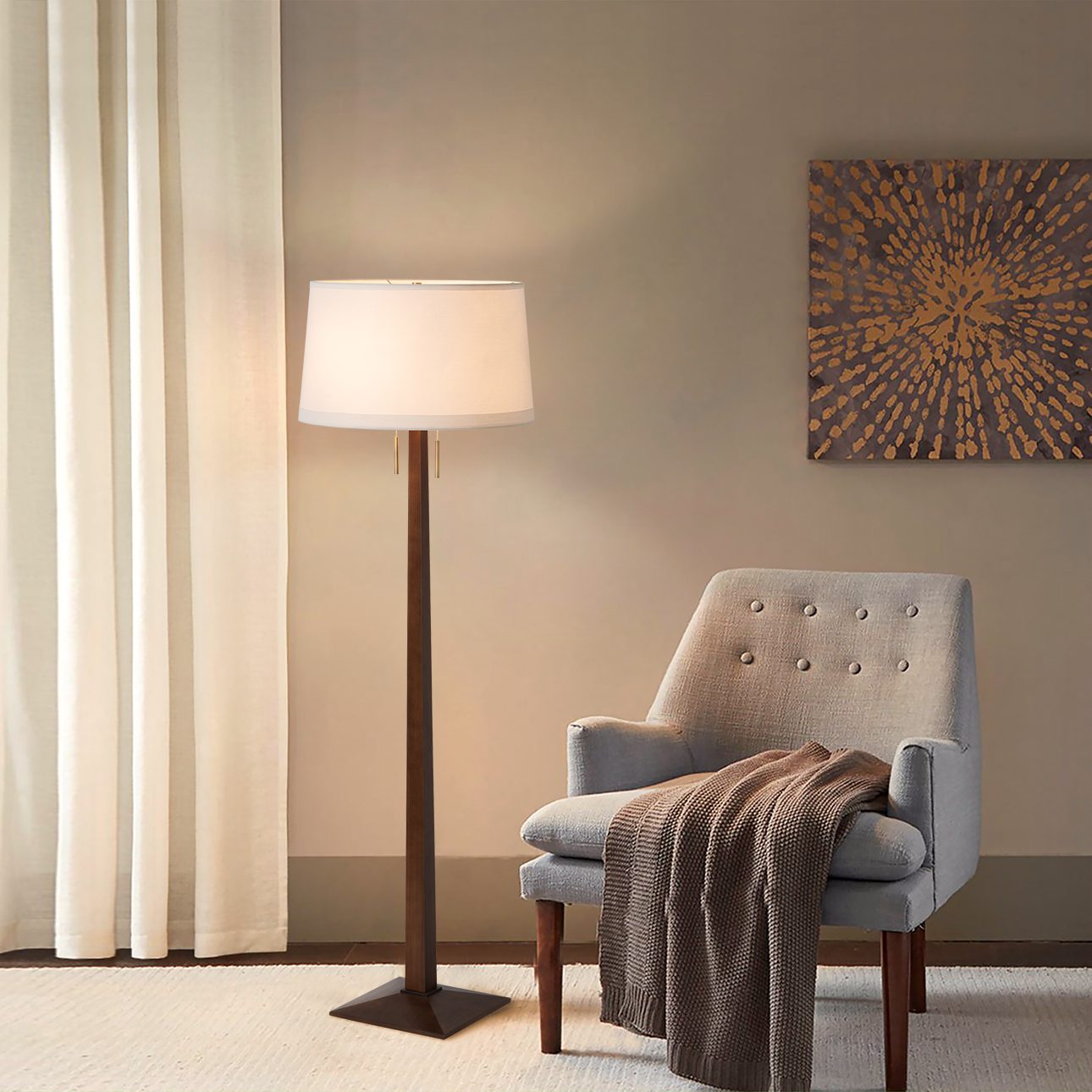 Taper Floor Lamp - Dark Walnut