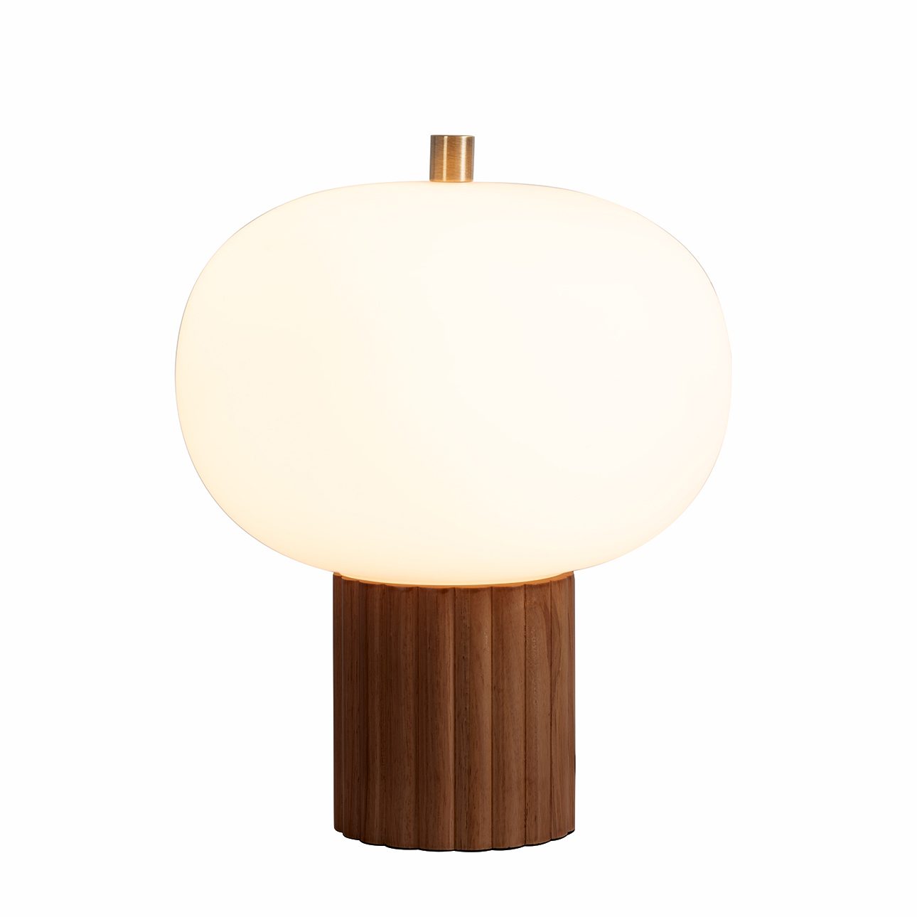 Tambo Walnut Table Lamp with Brass Accent