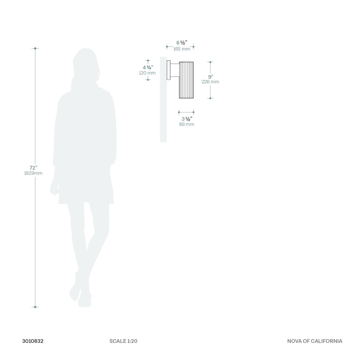 Tambo Walnut Wall Sconce with Warm Brass Accent