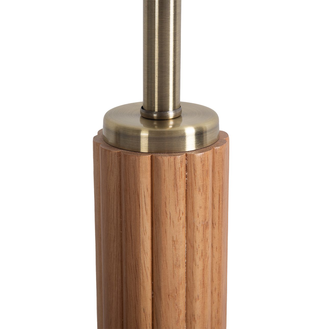 Tambo Floor Lamp in Natural Ash Wood with Warm Glow