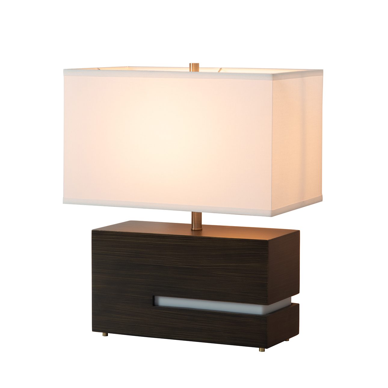 Zen Reclining Table Lamp in Gilded Ebony and Brass with Night Light