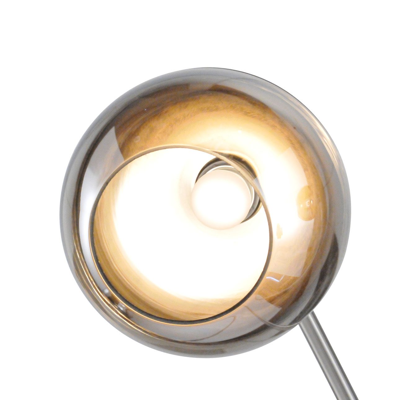 Orson Three Light Arc Floor Lamp with Smoky Mirrored Globes