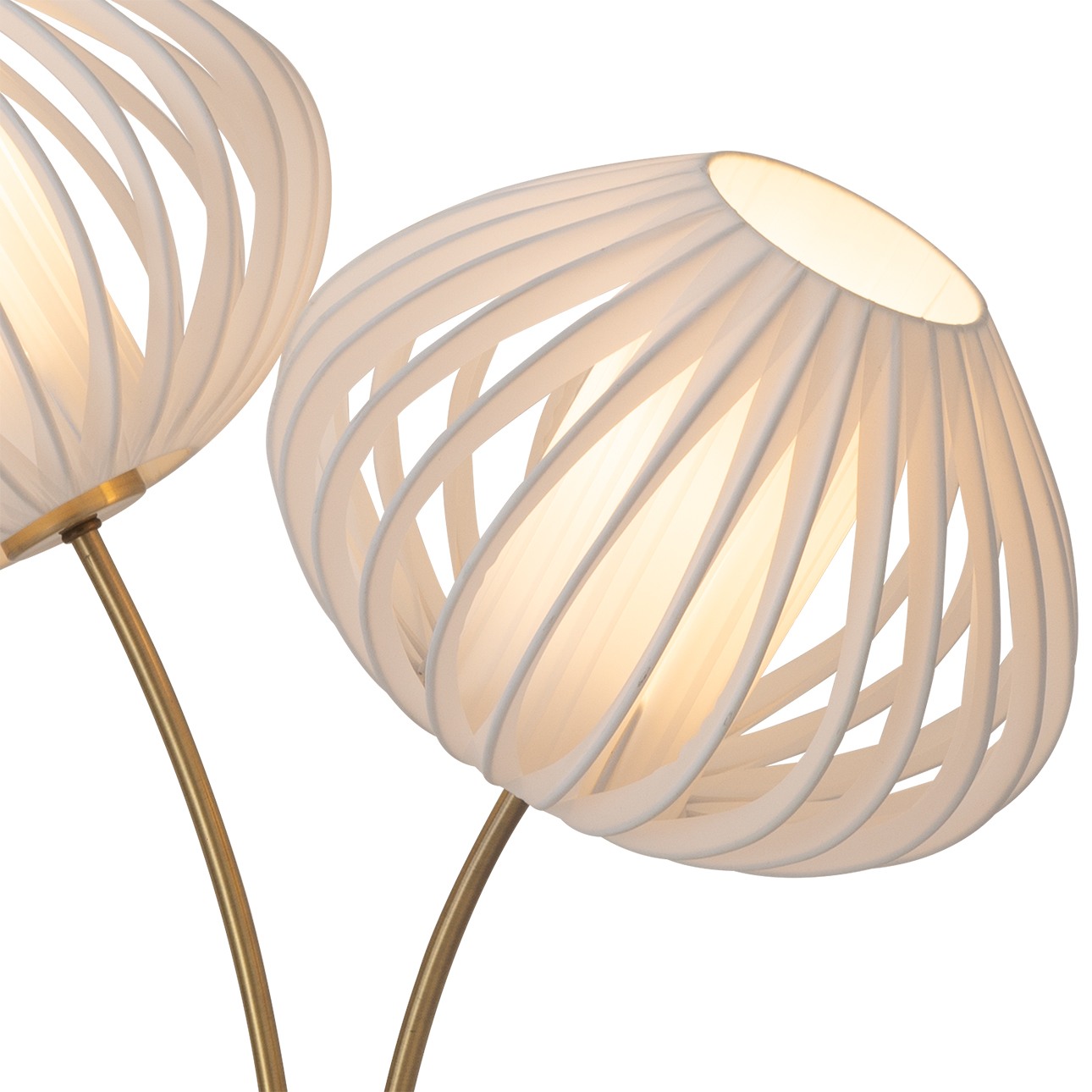 Bloom Two Light Table Lamp in Black Nickel with Black Marble Base