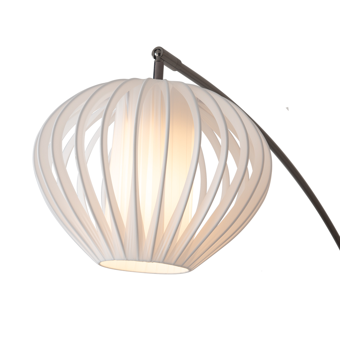 Bloom Five Light Arc Floor Lamp in Black Nickel with Black Marble Base