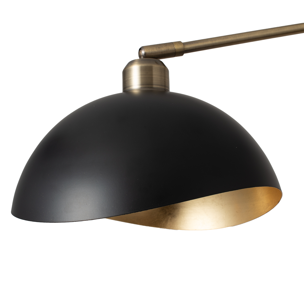 Luna Bella Three Light Chandelier in Weathered Brass and Matte Black