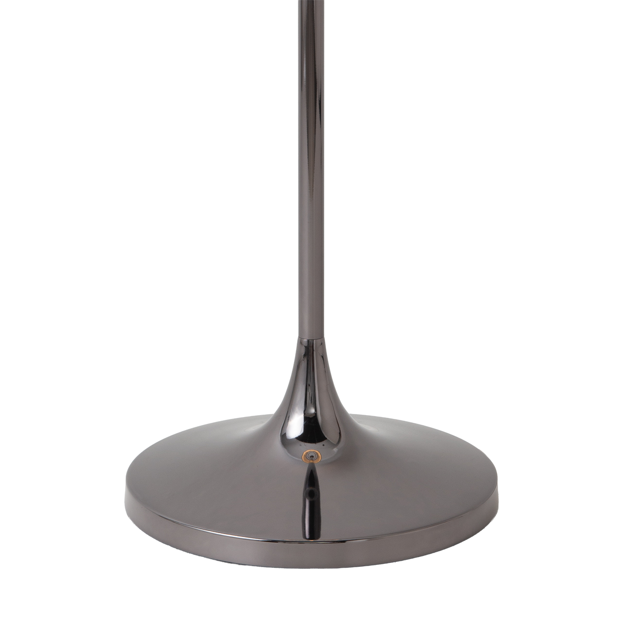 Lollipop Floor Lamp in Black Nickel with Crimson Red Double Linen Shade