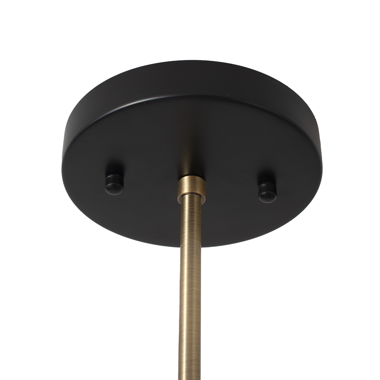 Luna Bella Three Light Chandelier in Weathered Brass and Matte Black