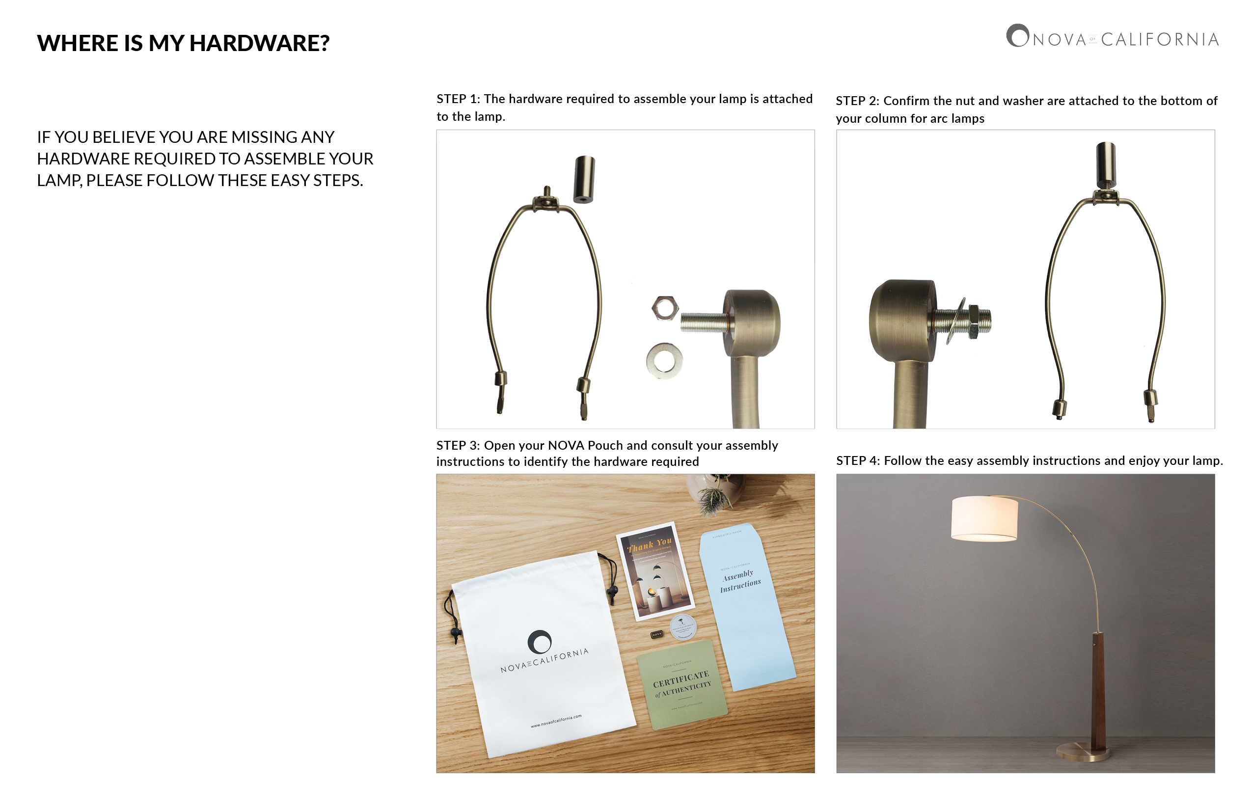 Lodi One Light Arc Floor Lamp in Matte Black Walnut and Gold Leaf