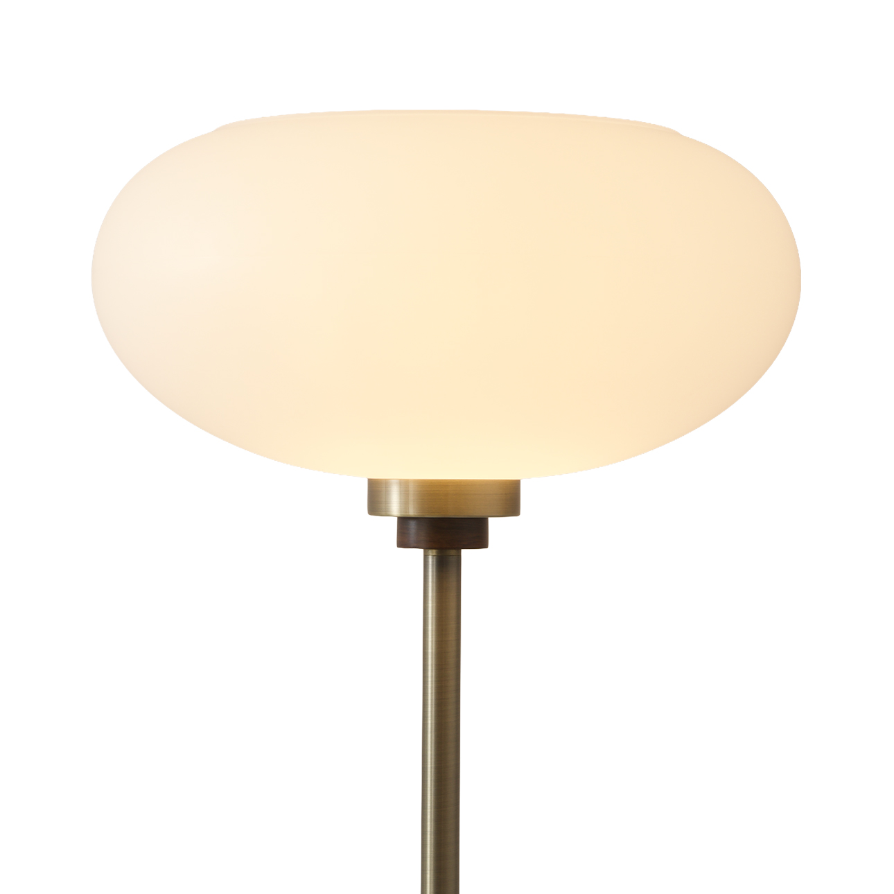 Morelli Torchiere Floor Lamp in Weathered Brass with Lucite Shade