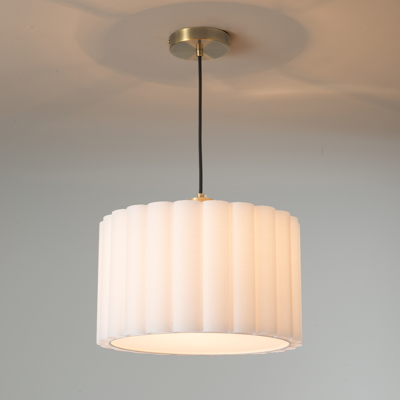 Scalloped Pendant Light - Weathered Brass