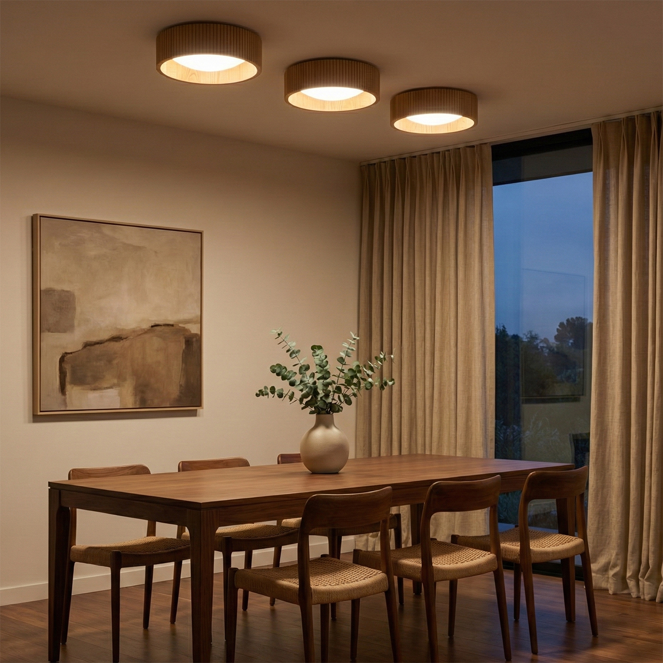 Tambo 14" Flush Mount Ceiling Light - Natural Ash
