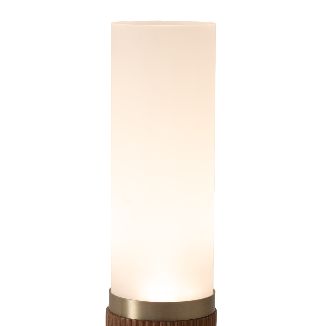 Tambo Cylindro Mini Accent Table Lamp in Dark Walnut and Weathered Brass