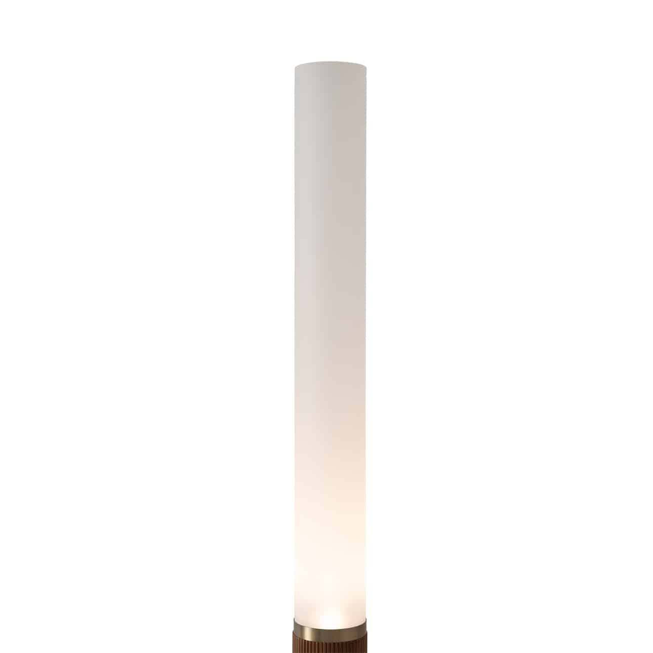 Tambo Cylindro Accent Floor Lamp in Dark Walnut and Weathered Brass