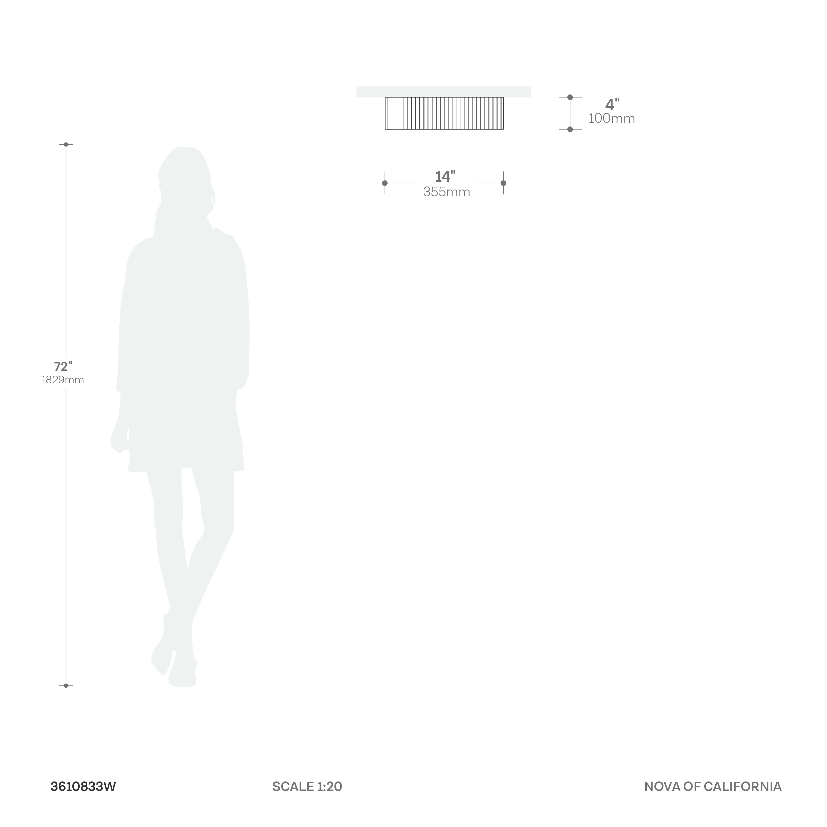 Tambo 14" Flush Mount Ceiling Light - Dark Walnut