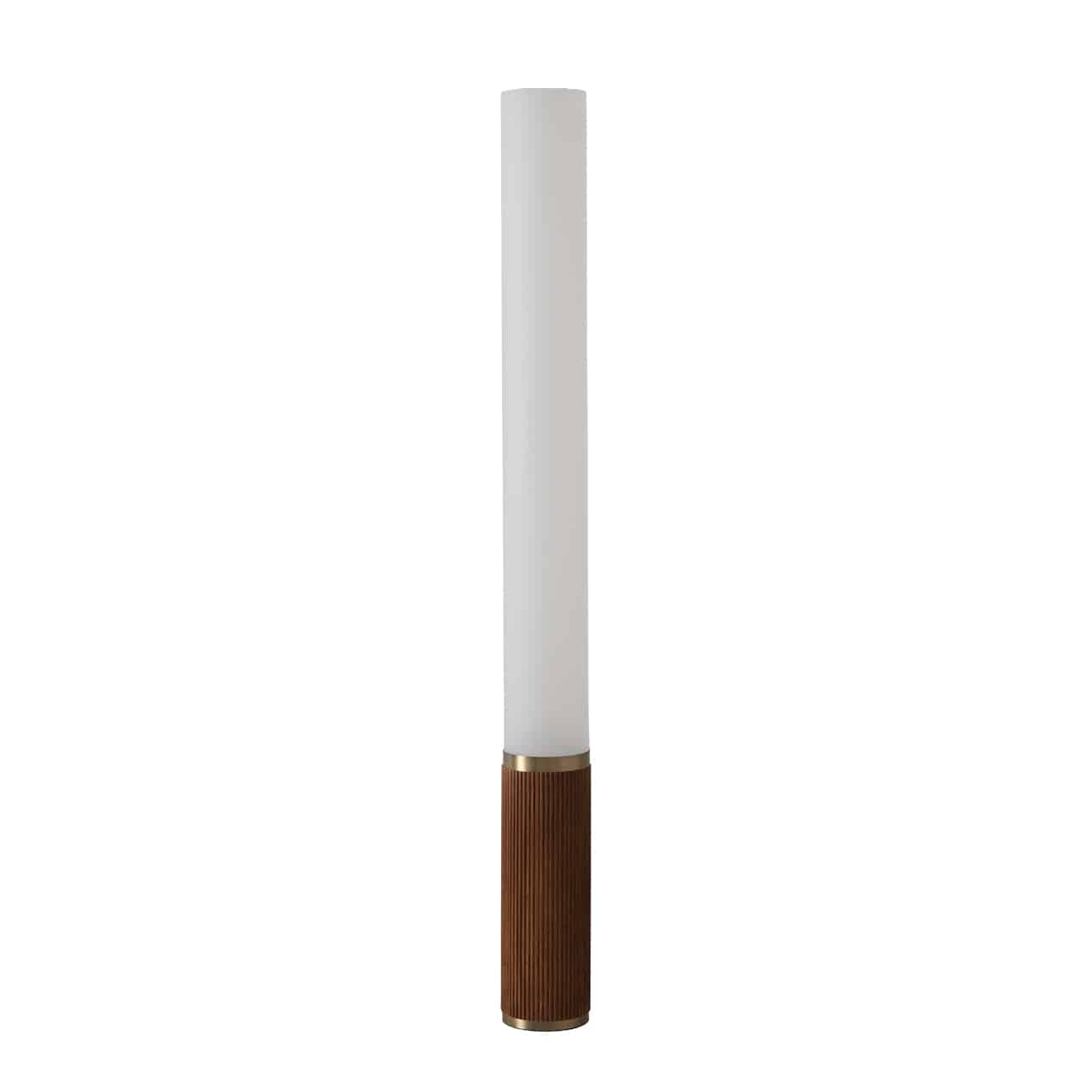 Tambo Cylindro Accent Floor Lamp in Dark Walnut and Weathered Brass