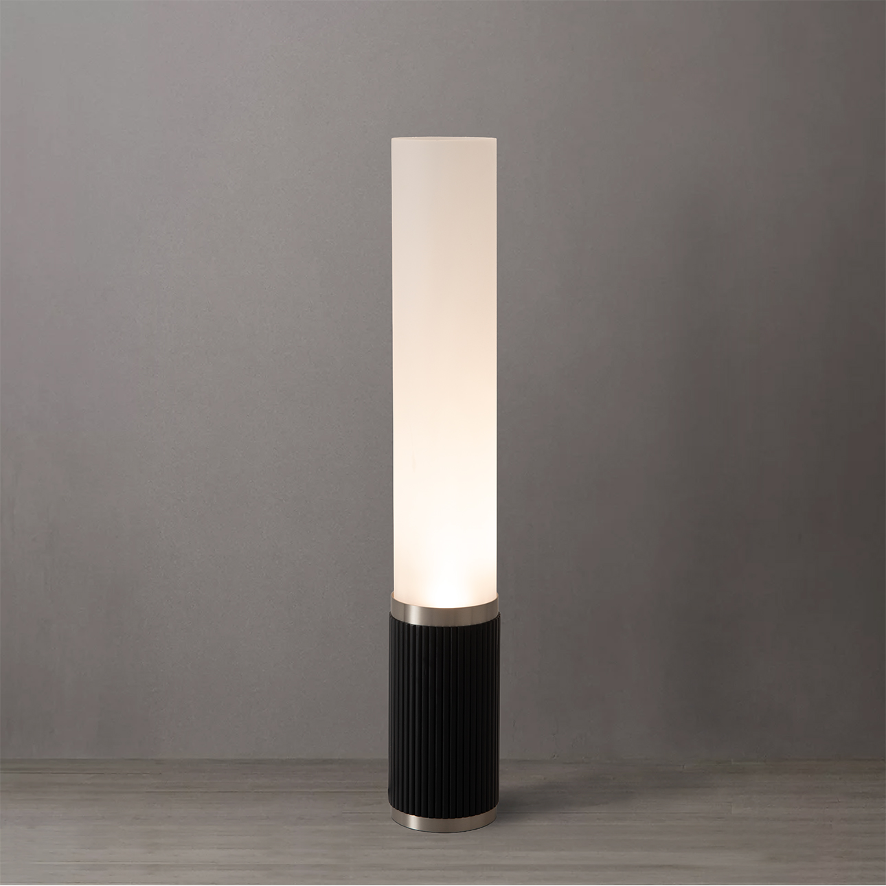 Tambo Cylindro, 29" Accent Table Lamp, Black Oak, Satin Nickel