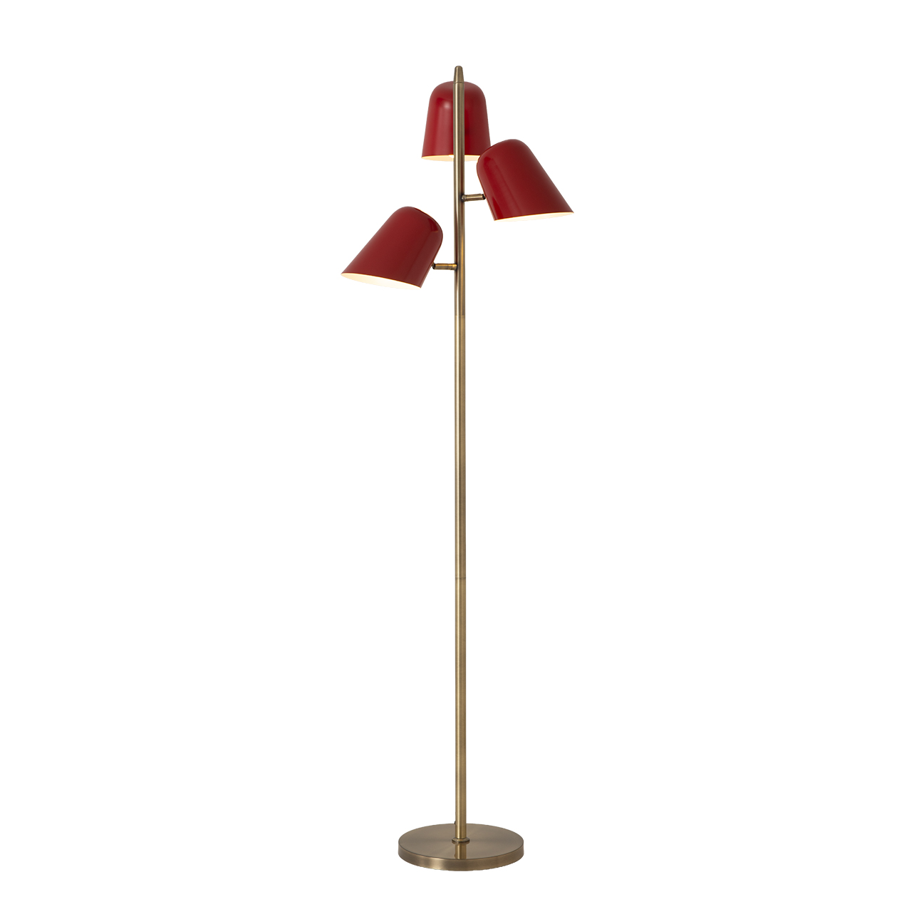 Culver Tree Lamp, Weathered Brass, Crimson Red shades
