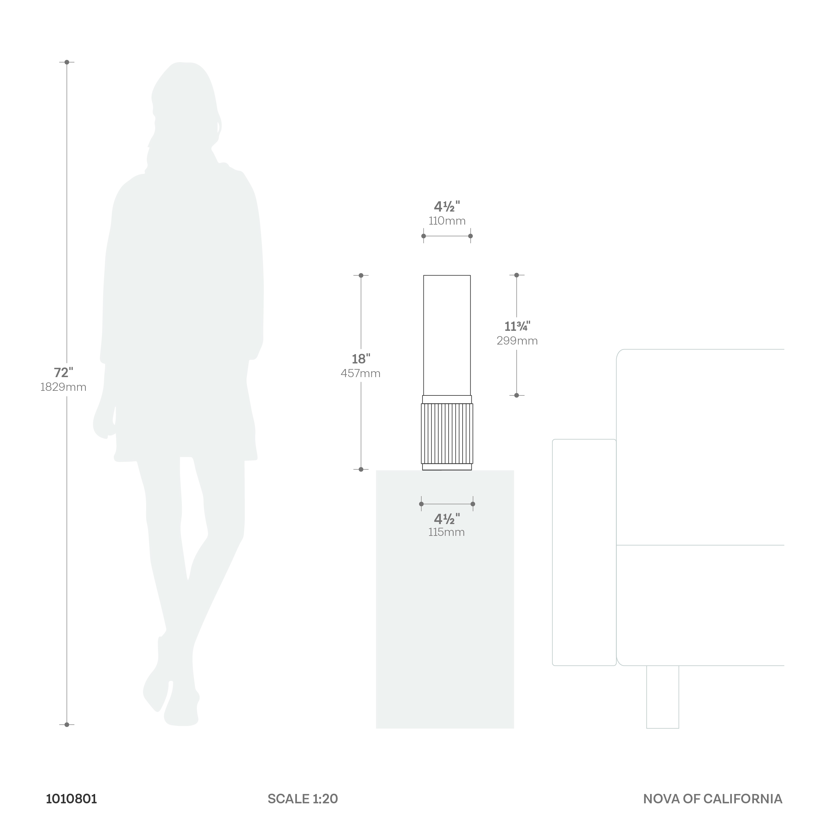 Tambo Cylindro 18" Petite Accent Table Lamp, Black Oak, Satin Nickel