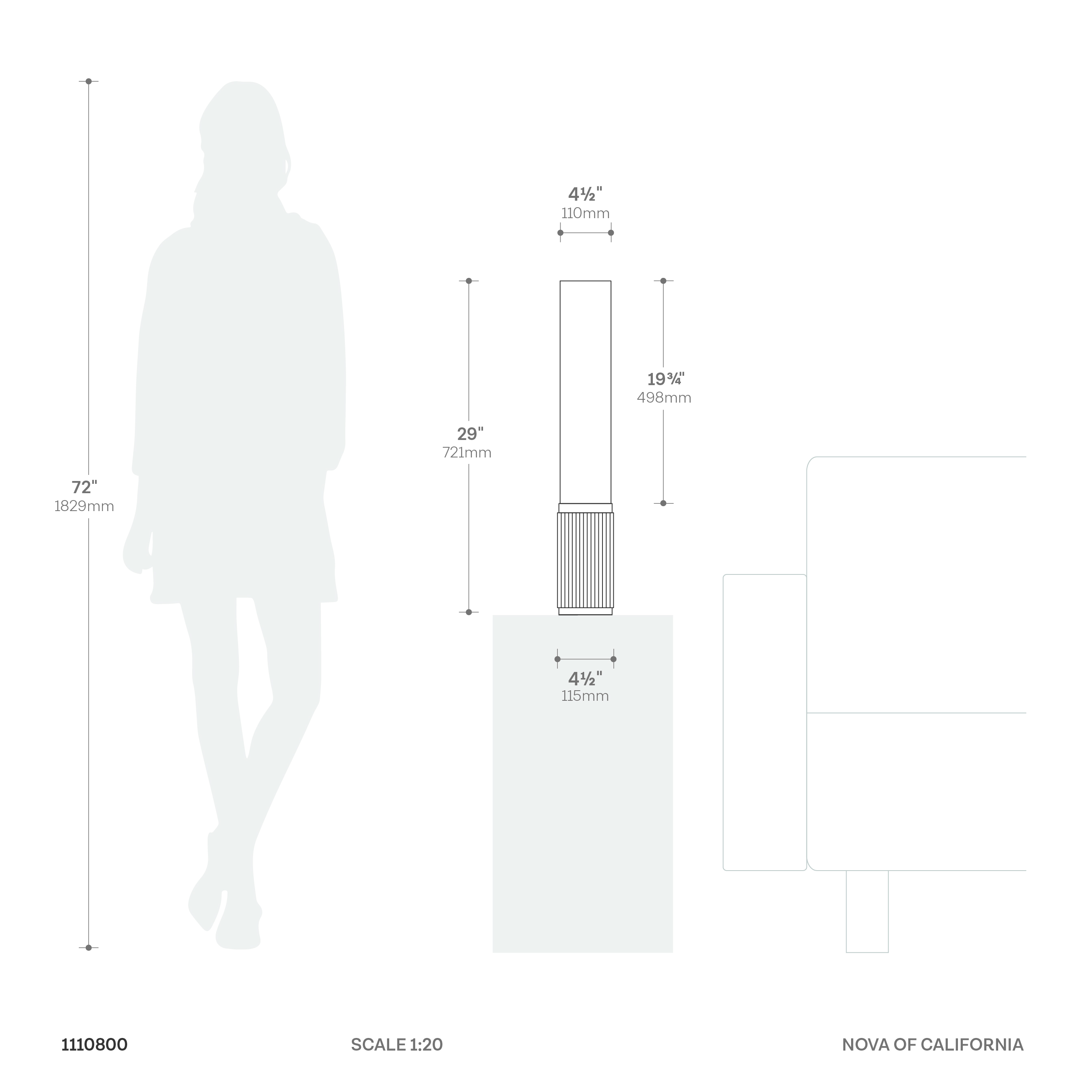 Tambo Cylindro, 29" Accent Table Lamp, Black Oak, Satin Nickel