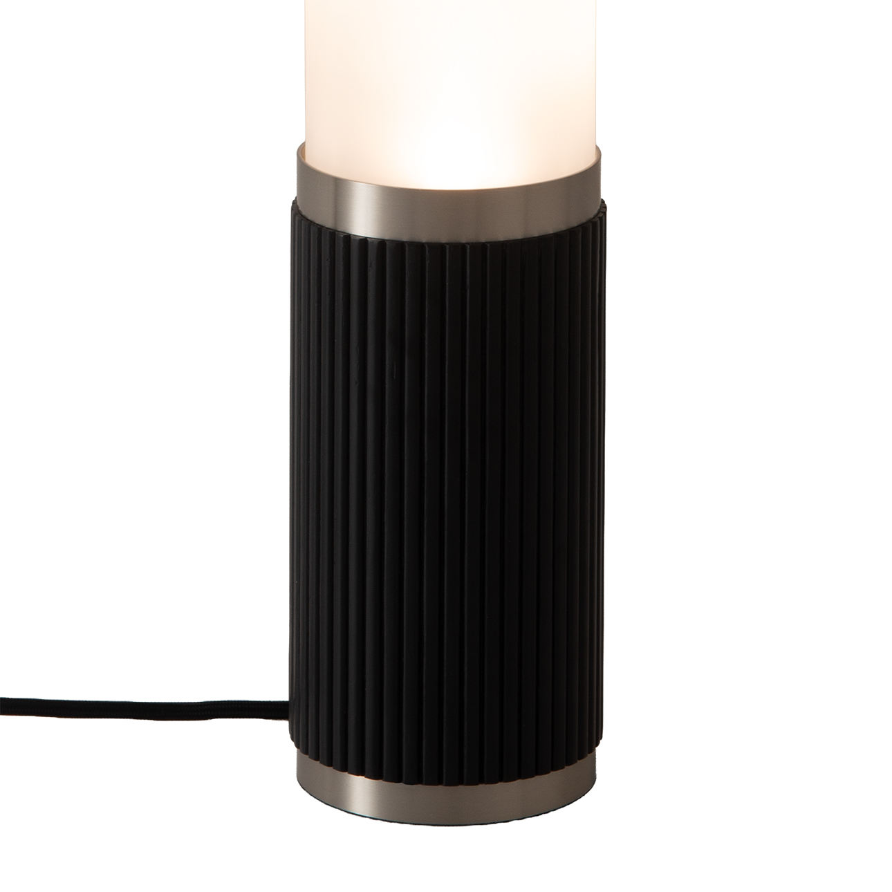 Tambo Cylindro, 29" Accent Table Lamp, Black Oak, Satin Nickel