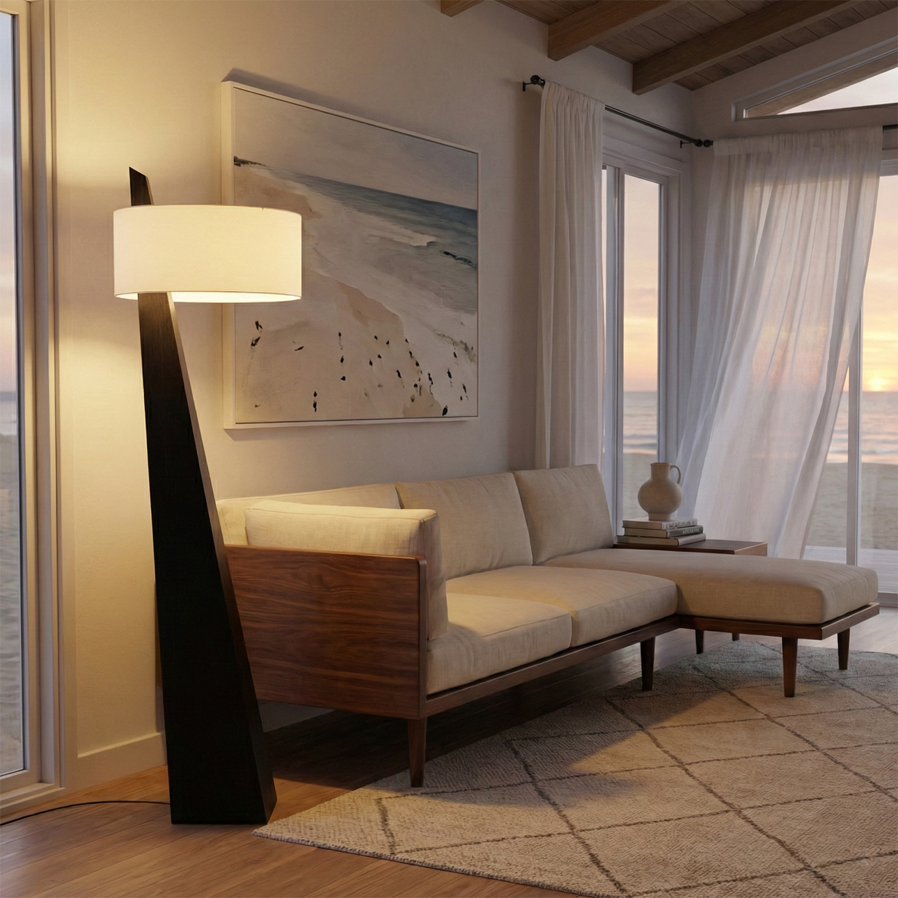 Obelisk Floor Lamp - Black Oak