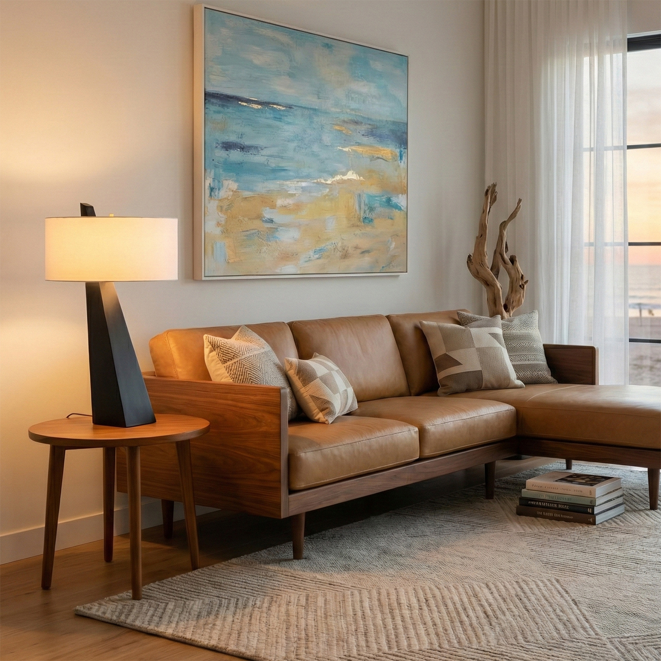 Obelisk Table Lamp - Black Oak