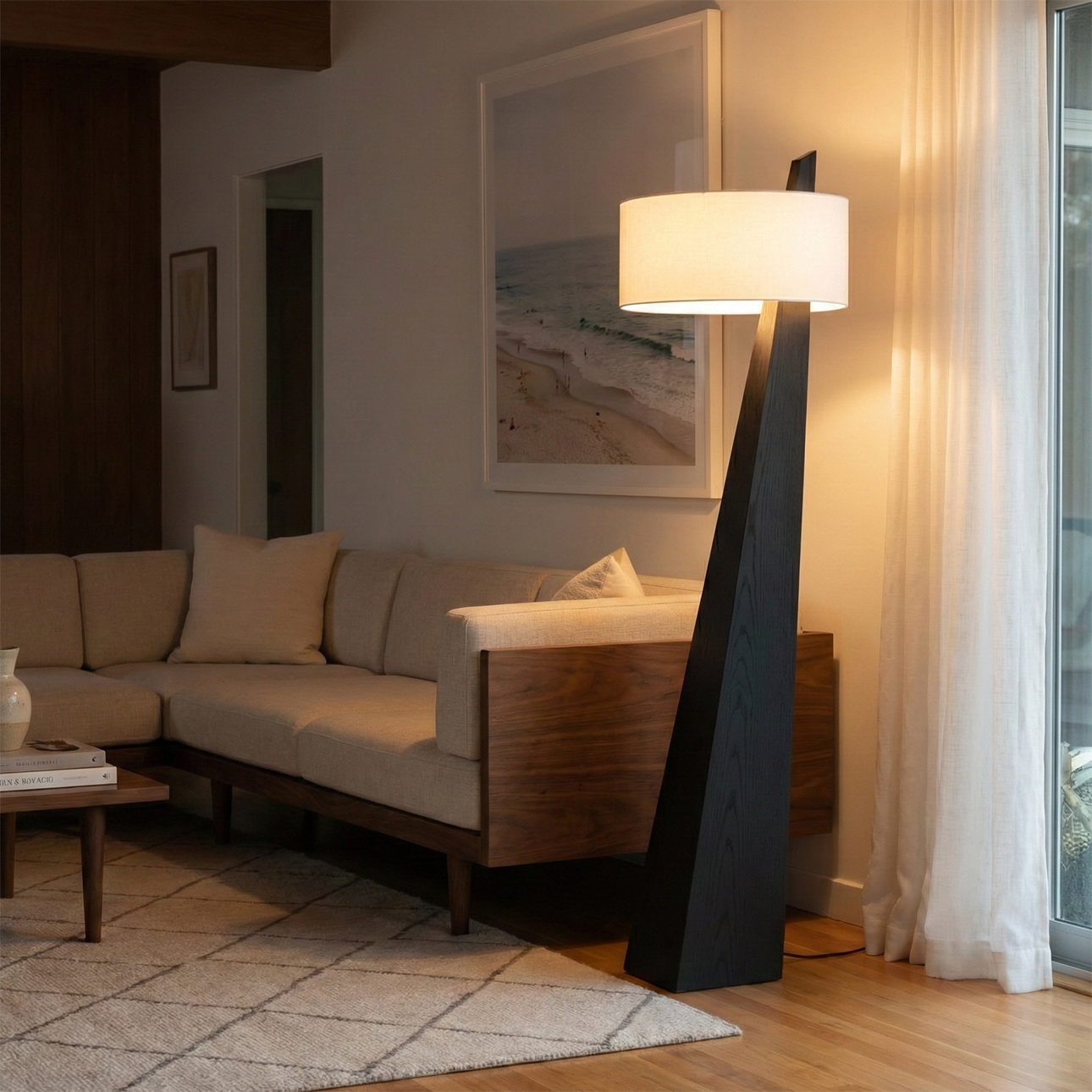 Obelisk Floor Lamp - Black Oak