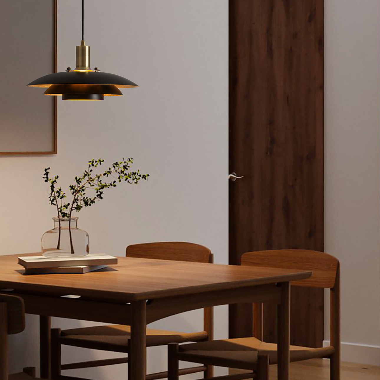 Rancho Mirage Small 12" OD Pendant Light - Matte Black