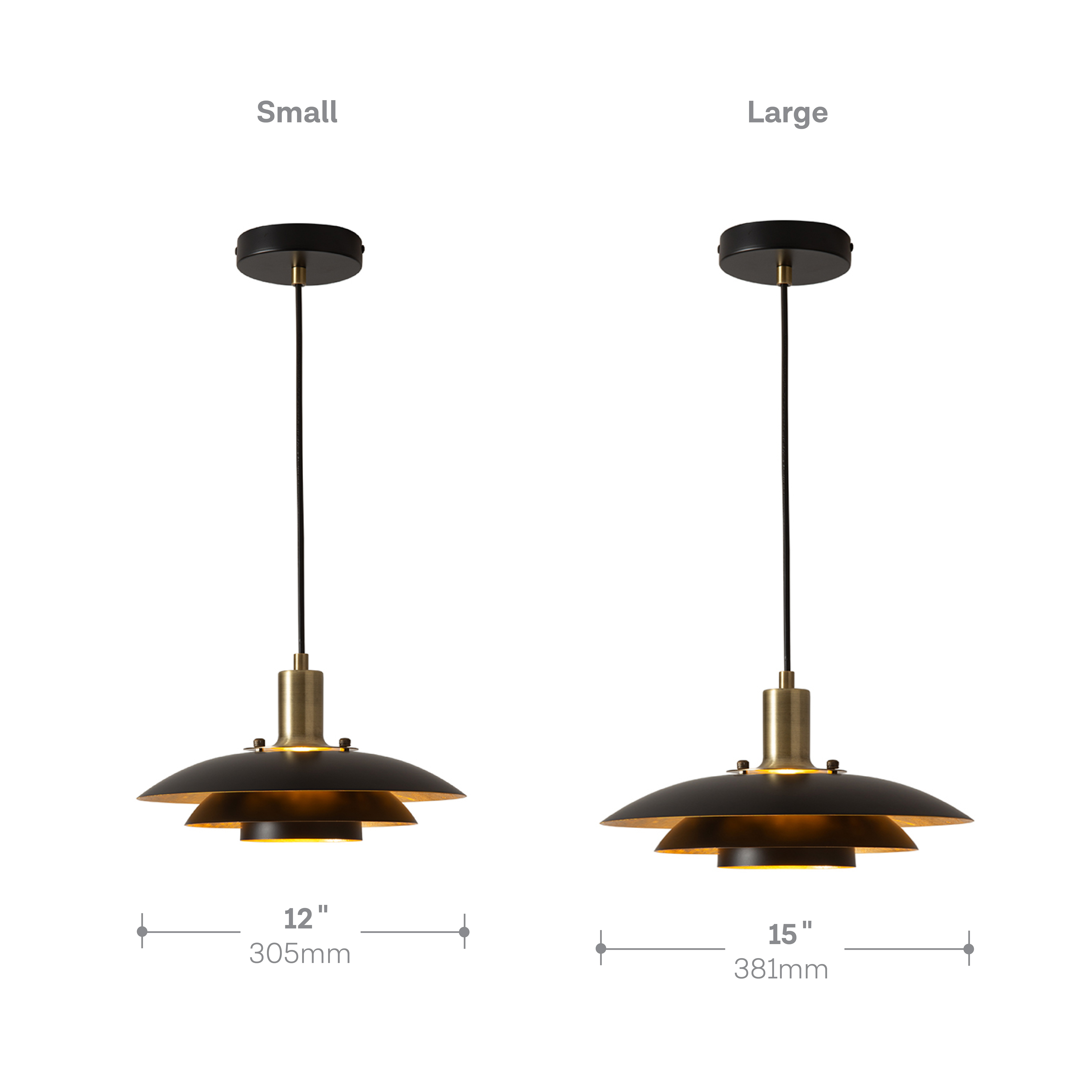 Rancho Mirage Small 12" OD Pendant Light - Matte Black