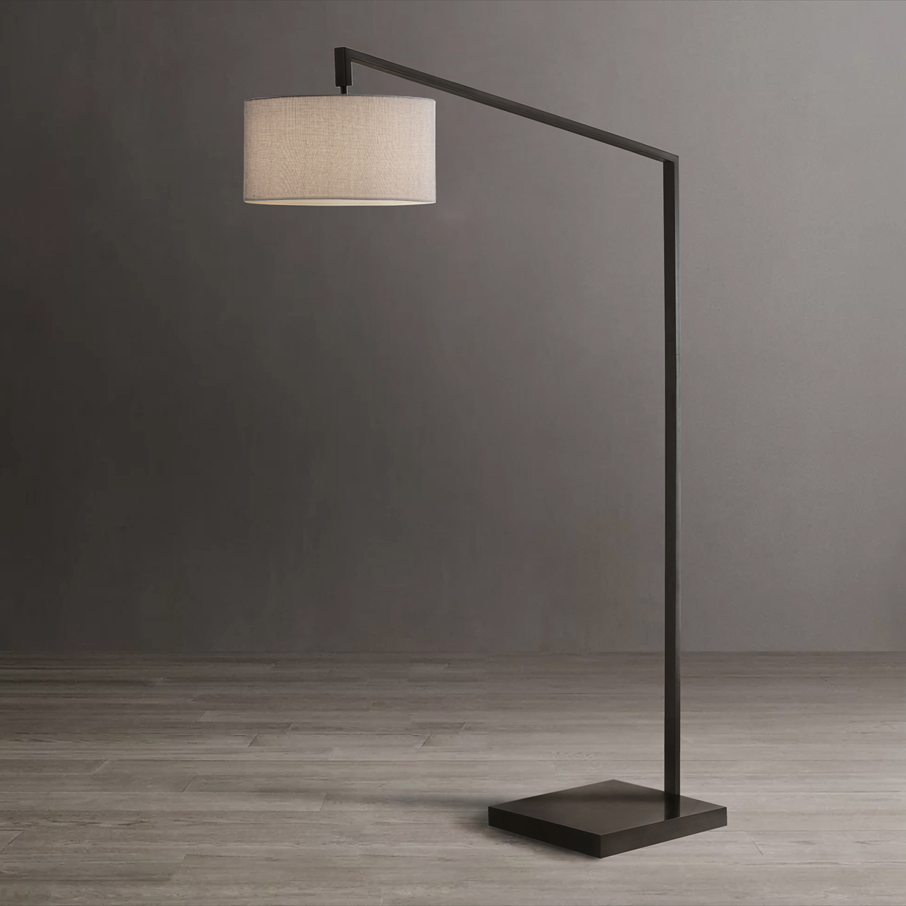 Stretch Chairside Arc Floor Lamp - Cashmere GrayShade