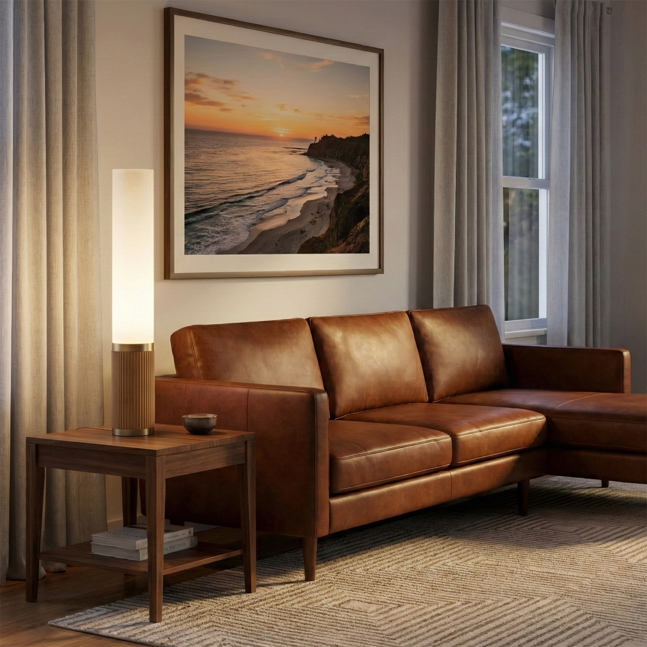 Tambo Cylindro, 29" Accent Table Lamp, Natural Ash, Weathered Brass