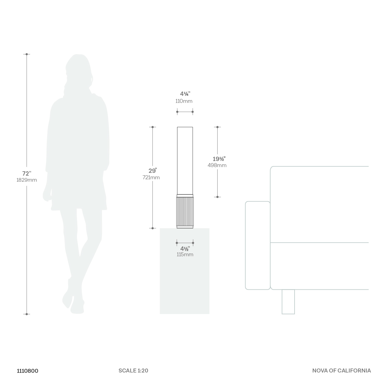 Tambo Cylindro, 29" Accent Table Lamp, Natural Ash, Weathered Brass