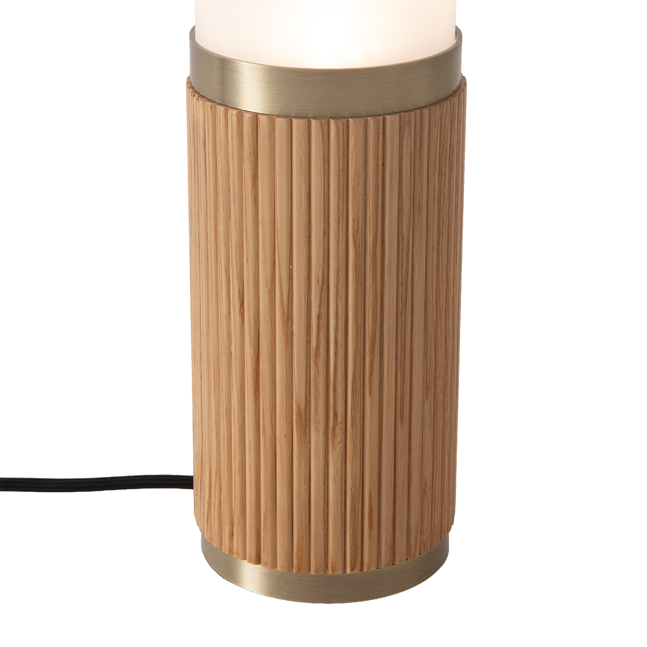 Tambo Cylindro, 29" Accent Table Lamp, Natural Ash, Weathered Brass